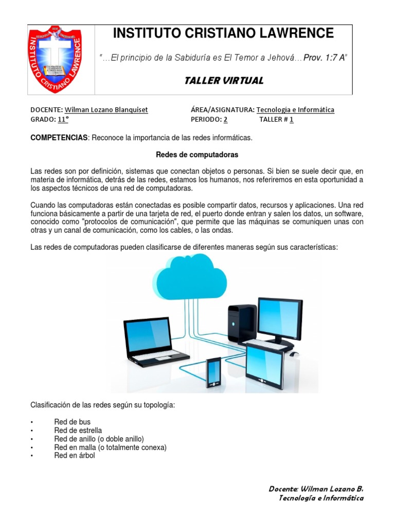 Taller No. 1 Redes de Computadores | PDF | Red de computadoras | Redes