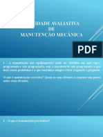 Prova Online Manutenção Mecânica