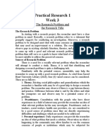 Practical Research 1 Week 3: The Research Problem and The Research Title