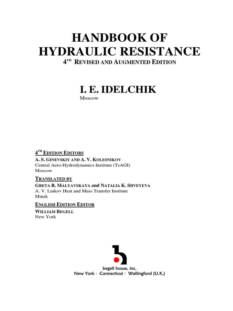 Handbook of Hydraulic Resistance by I. E. Idelchik | PDF | Fluid