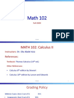 Week 1 - Math 102 - Revision