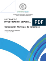 Informe De: Investigación Especial Corporación Municipal de Valparaíso