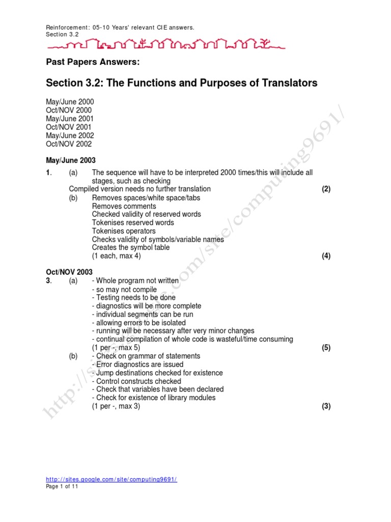 CIE Translators Past Answers | PDF | Computer Program | Programming