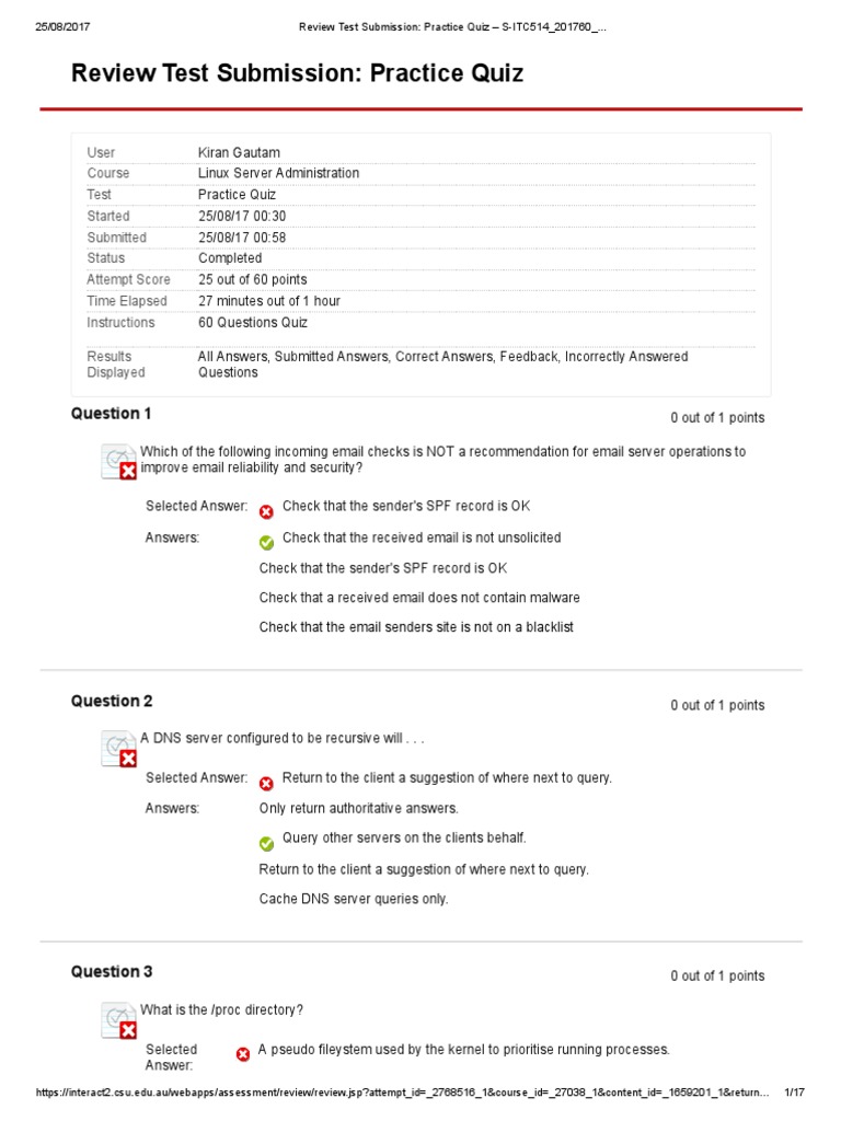 Review Test Submission: Practice Quiz | PDF
