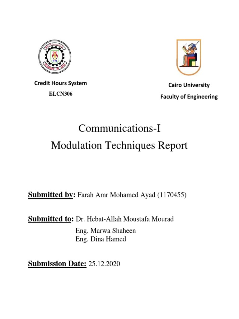 Modulation Techniques Report ELCN306 | PDF | Frequency Modulation ...