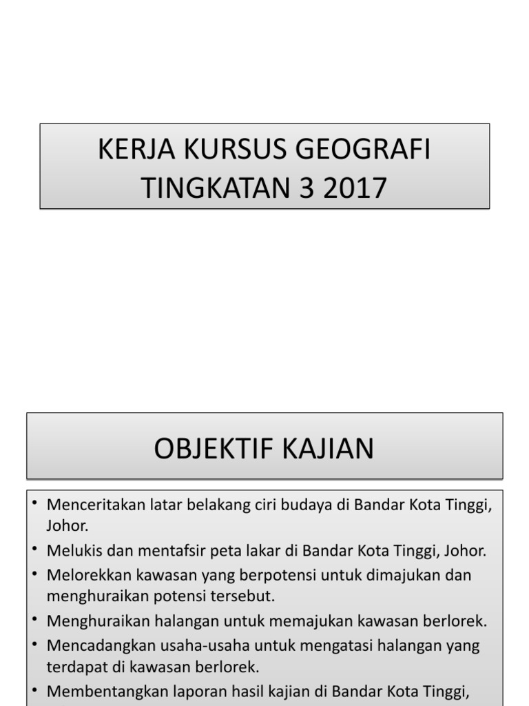 Kerja Kursus Geografi Tingkatan 3 2017 Pdf