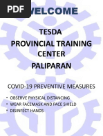 Welcome: Tesda Provincial Training Center Paliparan