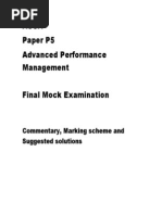 Acca Paper P5 Advanced Performance Management Final Mock Examination