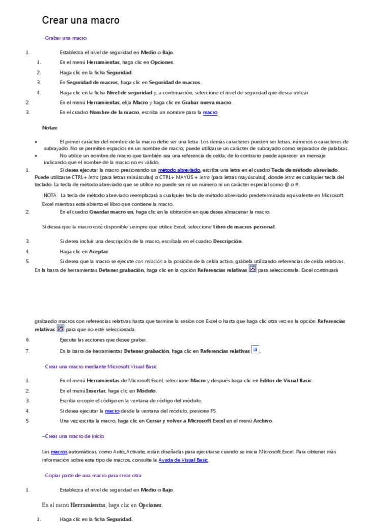Cómo crear y ejecutar macros en Excel | PDF | Macro (informática ...