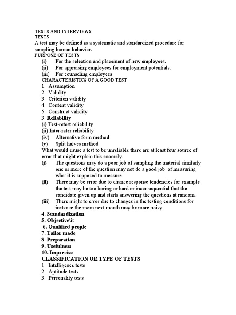 Test Interview Pdf Human Resources Performance Appraisal