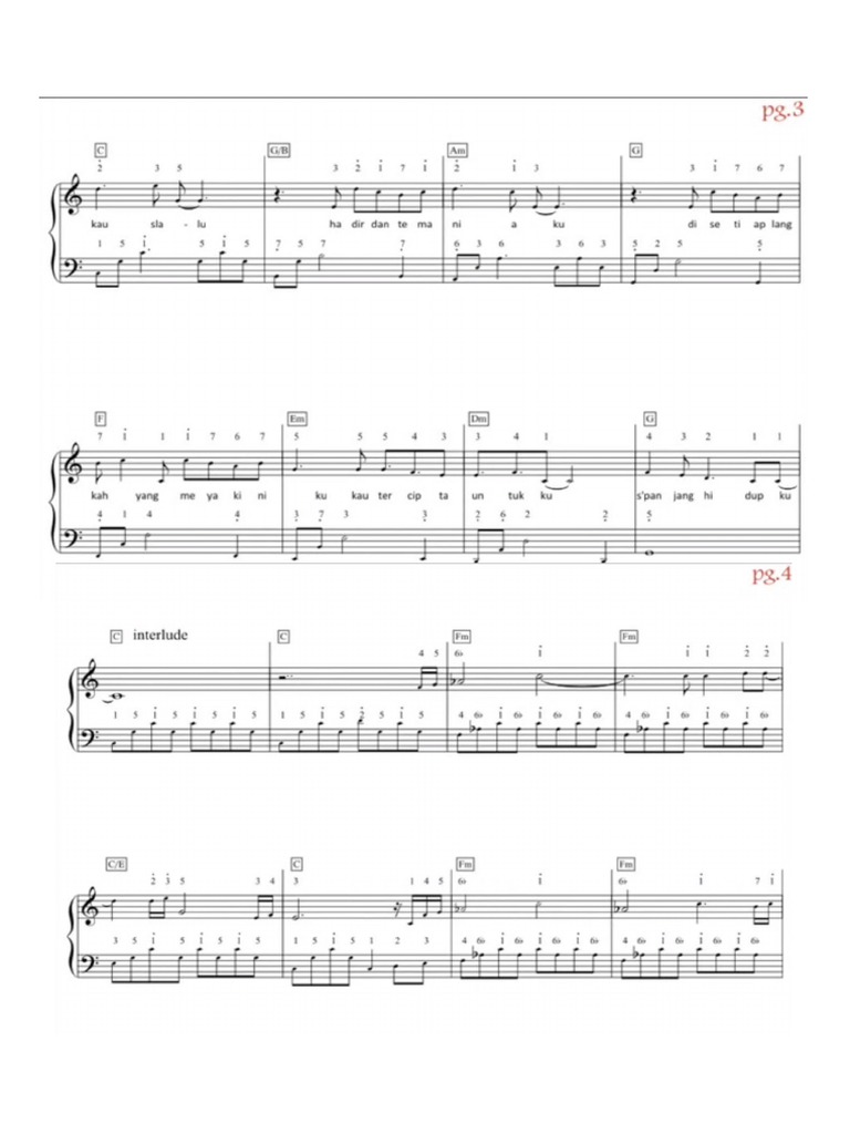 Tercipta Untukku Piano Sheet | PDF