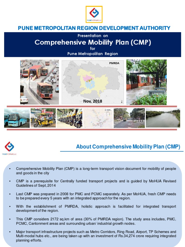 Pune Comprehensive Mobility Plan Overview | PDF | Pedestrian | Public ...