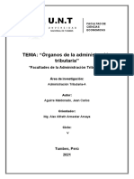 Facultades de La Administración Tributaria y Órganos de La Administración Tributaria - Aguirre Maldonado Jean Carlos