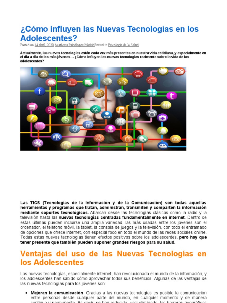 Impacto de la Tecnología en Adolescentes | PDF | Tecnología de ...