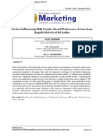 Factors Influencing Milk Powder Brand Preference: A Case From Kegalle District of Sri Lanka