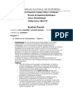 Universidad Nacional de Ingenieria: Examen Parcial