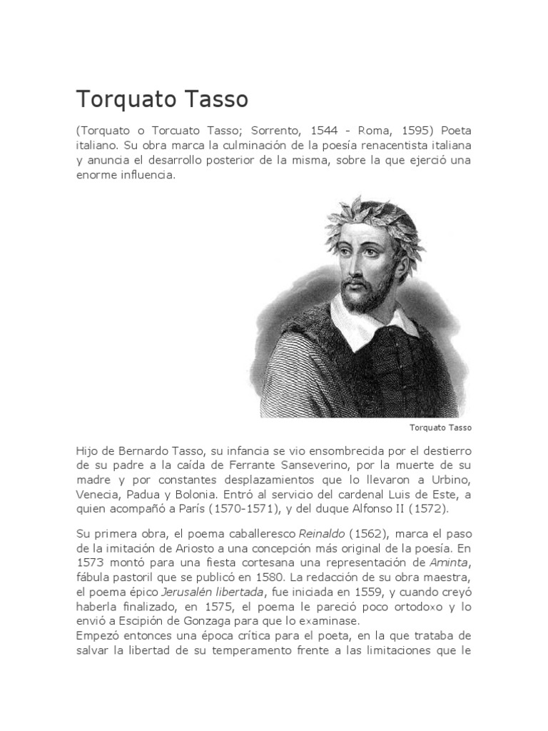 Torquato Tasso: Poeta del Renacimiento | PDF, image size:768x1024