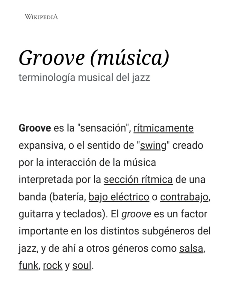 Historia y Evolución del Groove Musical | PDF | Musica Popular ...