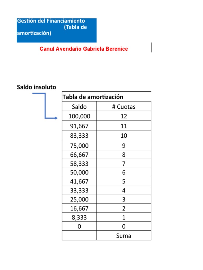 Tabla de Amortización de Préstamos | PDF | Finanzas y dinero