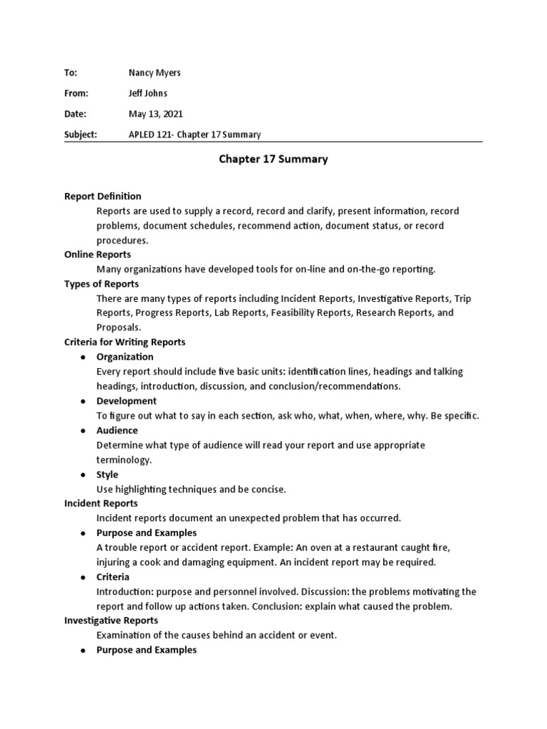 Chapter 17 Summary | PDF | Communication | Cognition