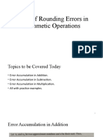 Effect of Rounding Errors in Arithmetic Operations