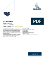 Baling Press: Model: LB150S Article No: L17003 Power Supply