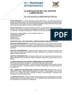 Tipos y Clasificación de Los Aceites Lubricantes