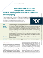 Myocardial Inflammation on Cardiovascular Magnetic Resonance Predicts Left Ventricular Function Recovery in Children With Recent Dilated Cardiomyopathy