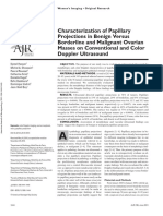 Characterization of Papillary Projections in Benign Versus Borderline and Malignant OvarianMasses on Conventional and Color Doppler Ultrasound