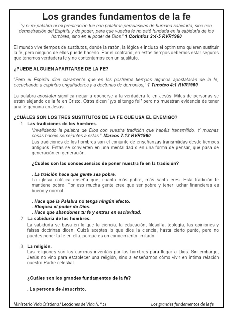 Fundamentos de la Fe Cristiana | PDF | Fe | Jesús