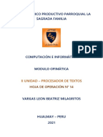 Hoja de Operación #14 - Vargas Leon Beatriz Milagritos