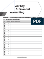 Answer Key Unit 1: Financial Accounting: Module 1: Accounting Theory, Recording and Control Systems