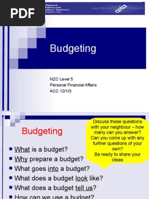 Budgeting