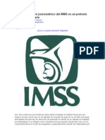 Pestan El Examen Psicometrico Del IMSS Es Un Pretexto para No Contratarte