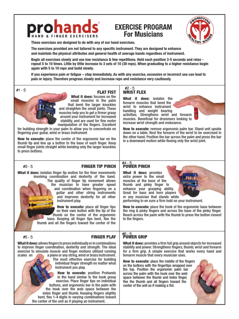 Hand Exercises for Musicians | PDF | Finger | Thumb