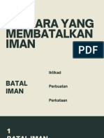 Pelajaran 11: Perkara Yang Membatalkan Iman