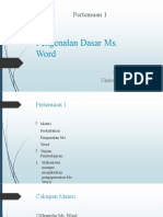 Pertemuan 1. Pengenalan Dasar Ms. Word