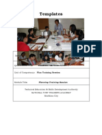 Plan Training Sessions Template