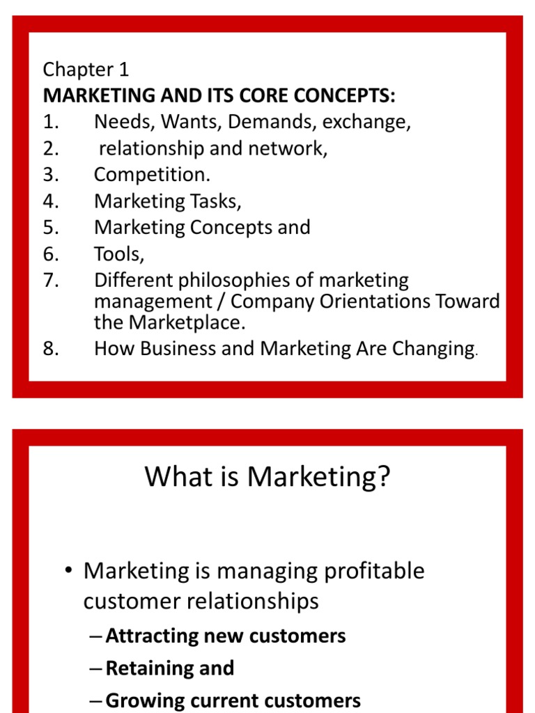 Marketing and It's Core Concepts | PDF | Marketing | Market (Economics)