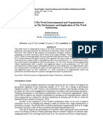 The Analysis of The Work Environmental and Organizational Cultural Impact On The Performance and Implication of The Work Satisfaction