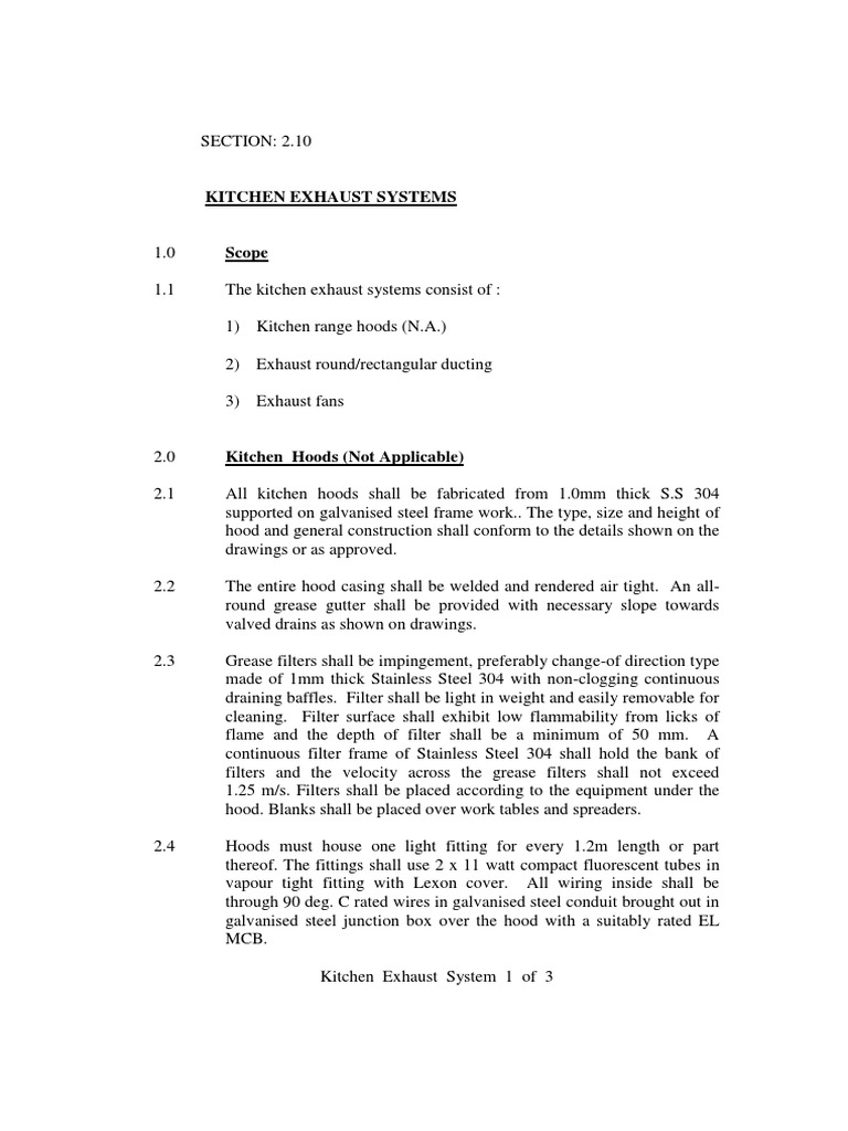 08 - Kitchen Exhaust Systems - 2.10 | PDF | Duct (Flow) | Fire