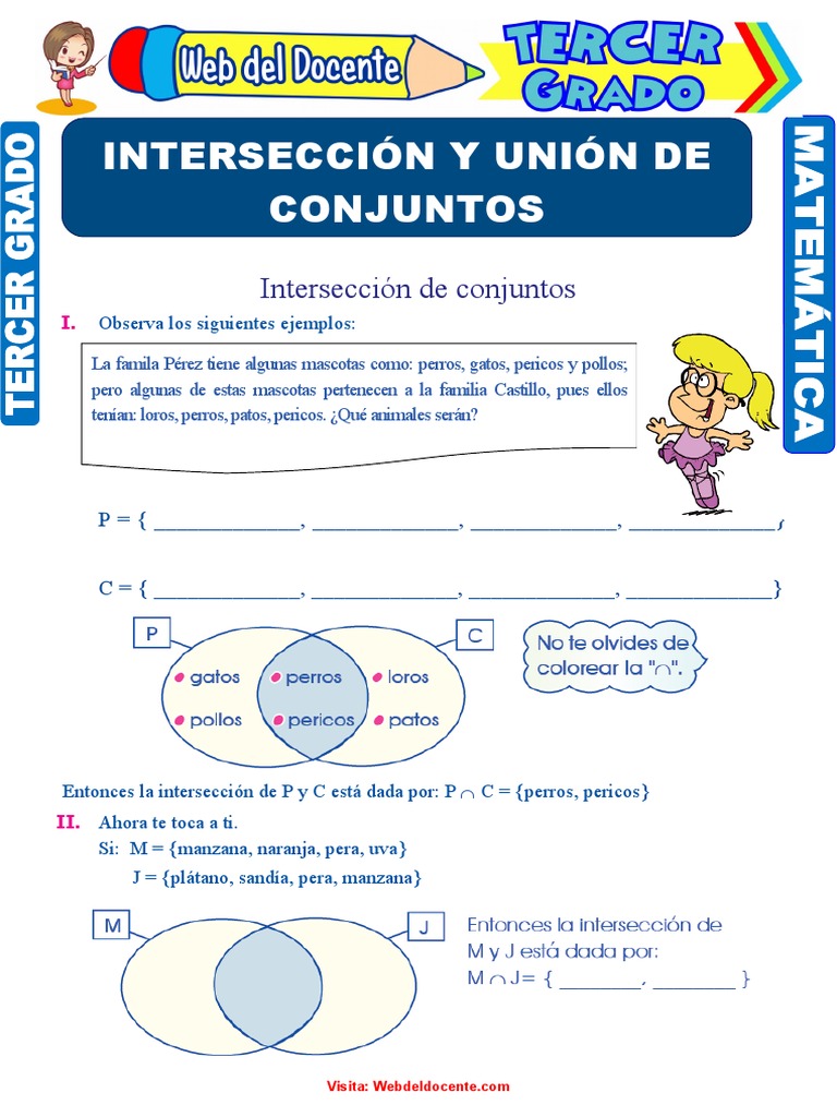 Ejercicios de Conjuntos para Tercer Grado | PDF | Enseñanza de matemática