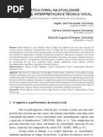 a prática coral na atualidade