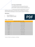 Características Del Mango Deshidratado