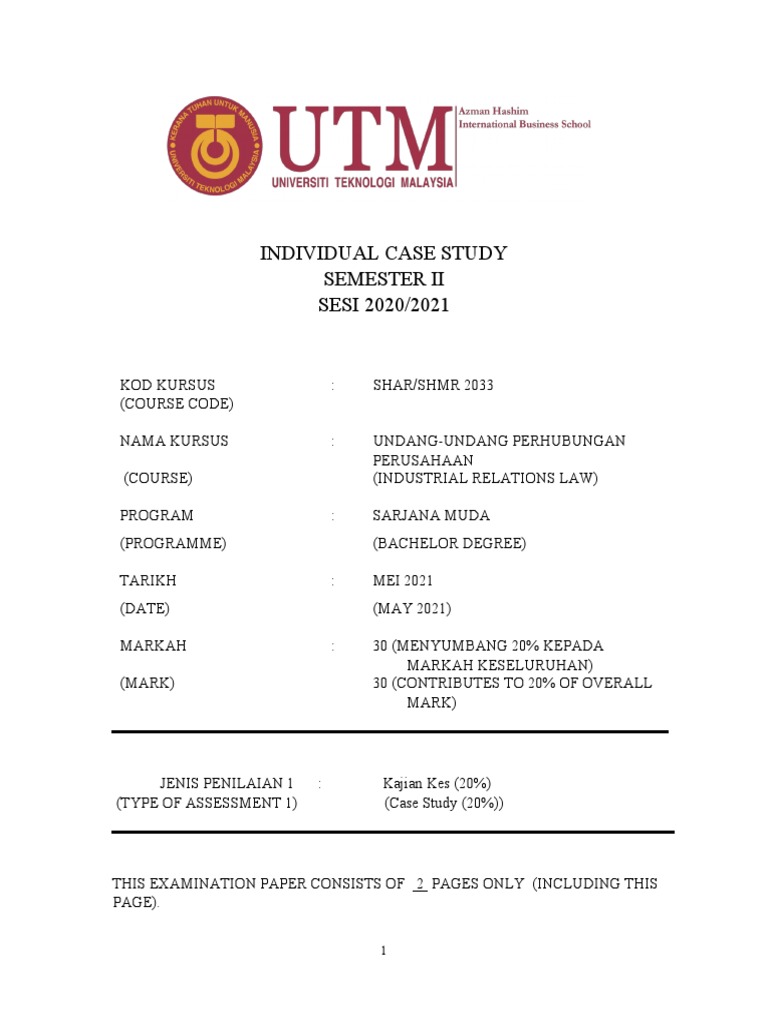 case study industrial law