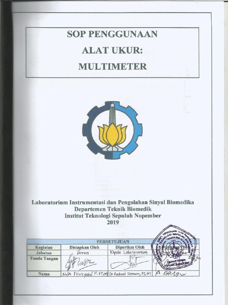 SOP Multimeter Final | PDF | Teknologi & Rekayasa