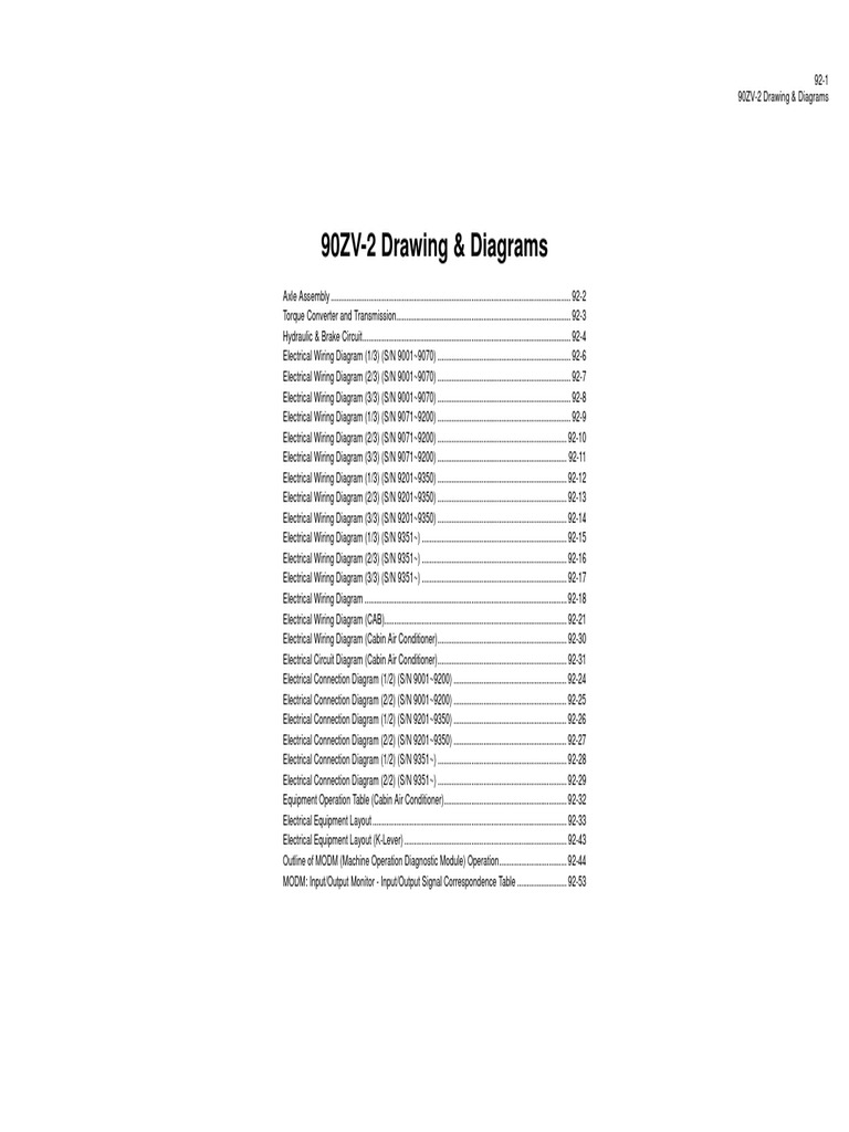 90ZV-2 Drawings & Diagrams | PDF | Axle | Clutch