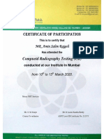 Certificate of Participation: MR. Amin Salim Rajgoli