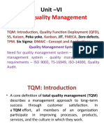 Total Quality Management: Unit - VI