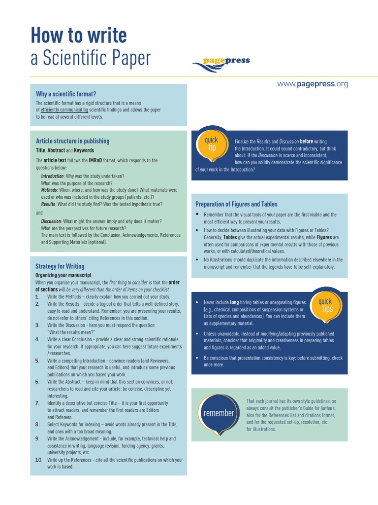 How To Write A Scientific Paper | Download Free PDF | Communication ...